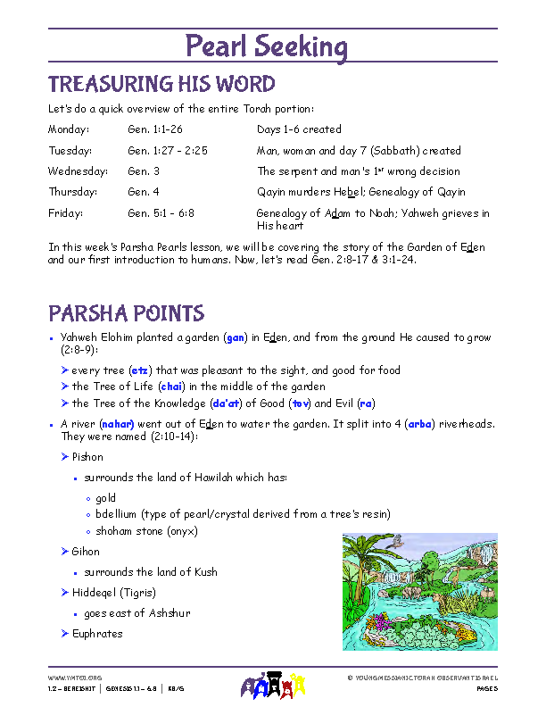 Parsha Points (main lesson content)