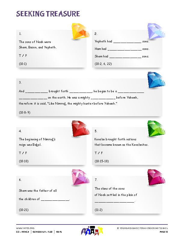 Seeking Treasure (questions from the parsha)