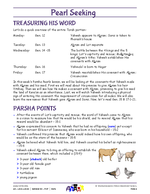 Parsha Points (main lesson content)