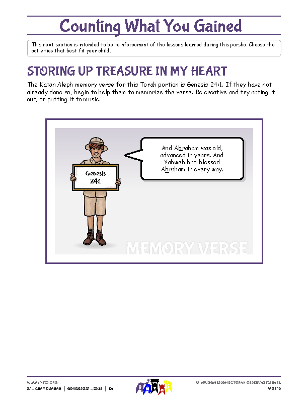 Storing Up Treasure in My Heart (memory verse)