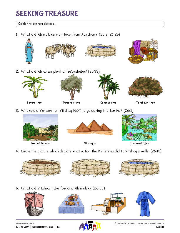 Seeking Treasure (questions from the parsha)