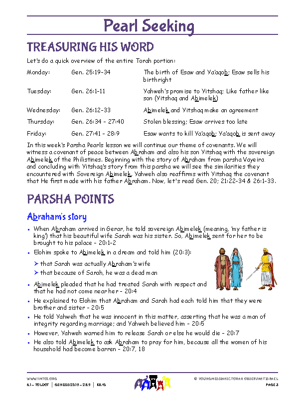 Parsha Points (main lesson content)