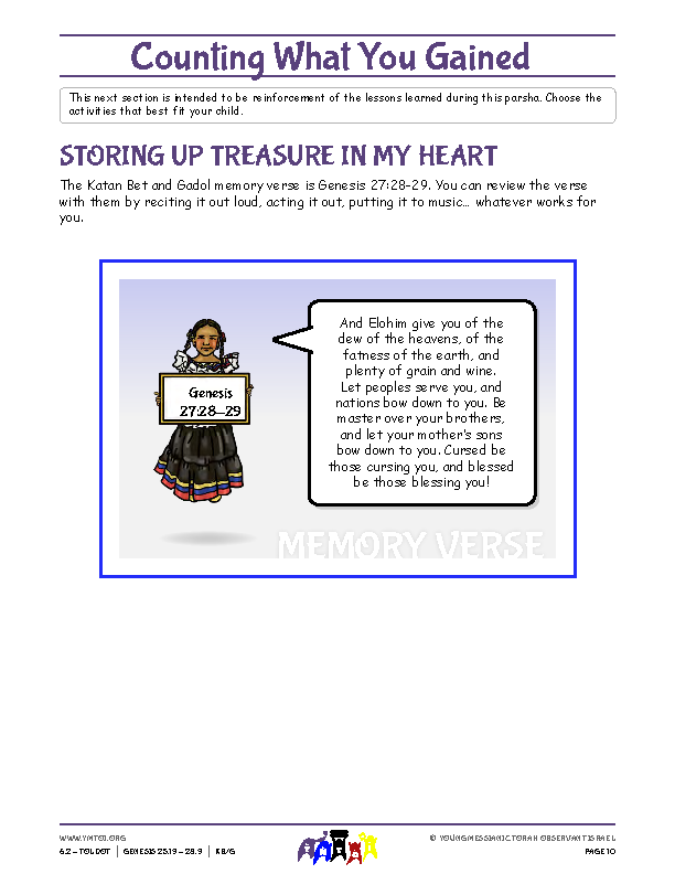 Storing Up Treasure in My Heart (memory verse)