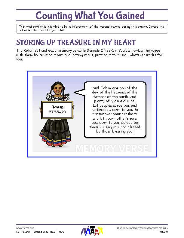 Storing Up Treasure in My Heart (memory verse)