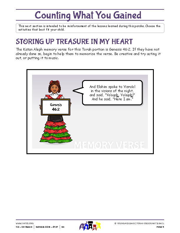 Storing Up Treasure in My Heart (memory verse)