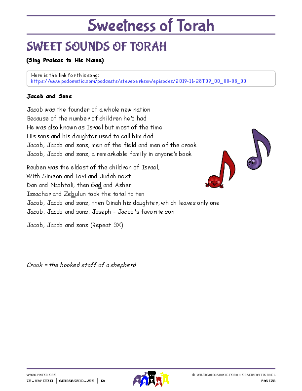 Sweet Sounds of Torah (song corresponding to the parsha)