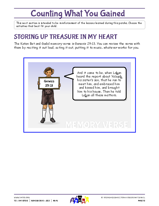 Storing Up Treasure in My Heart (memory verse)