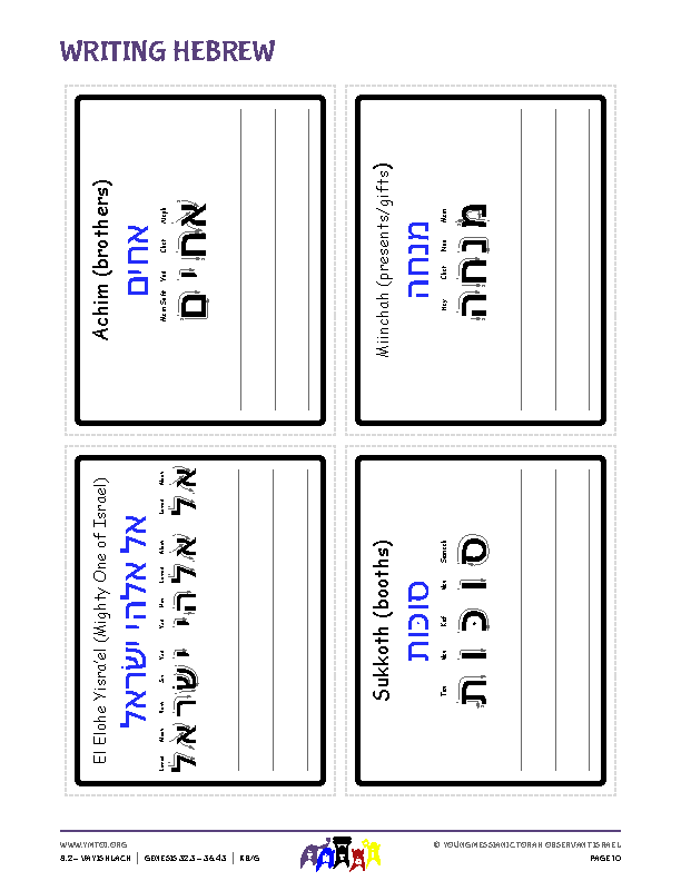 Writing Hebrew