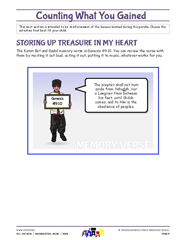 Storing Up Treasure in My Heart (memory verse)