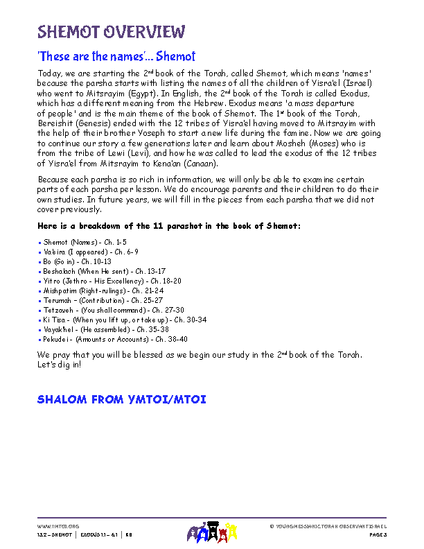 Shemot Overview