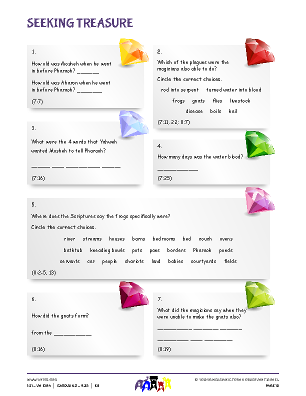 Seeking Treasure (questions from the parsha)