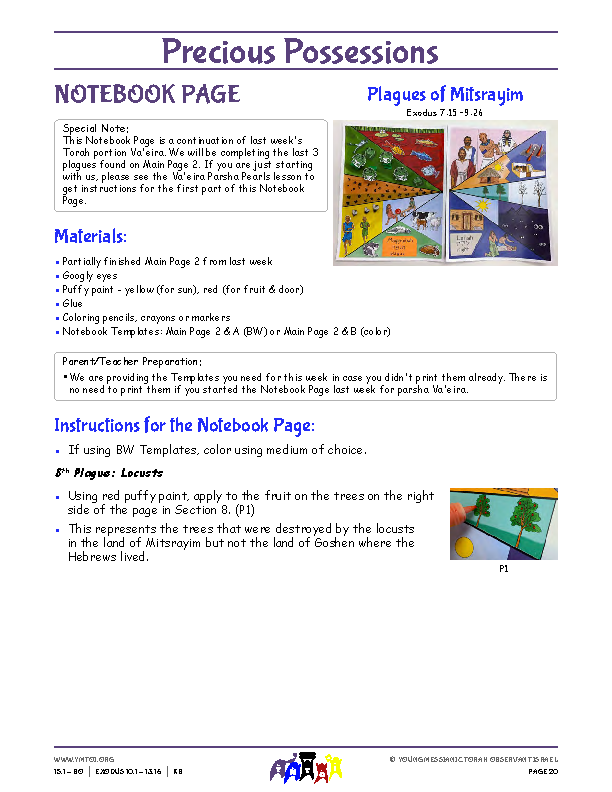 Notebook Page Instructions