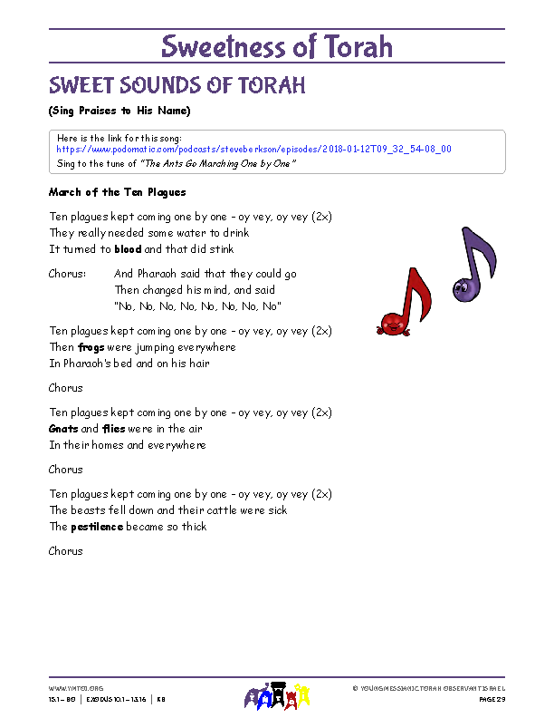 Sweet Sounds of Torah (song corresponding to the parsha)