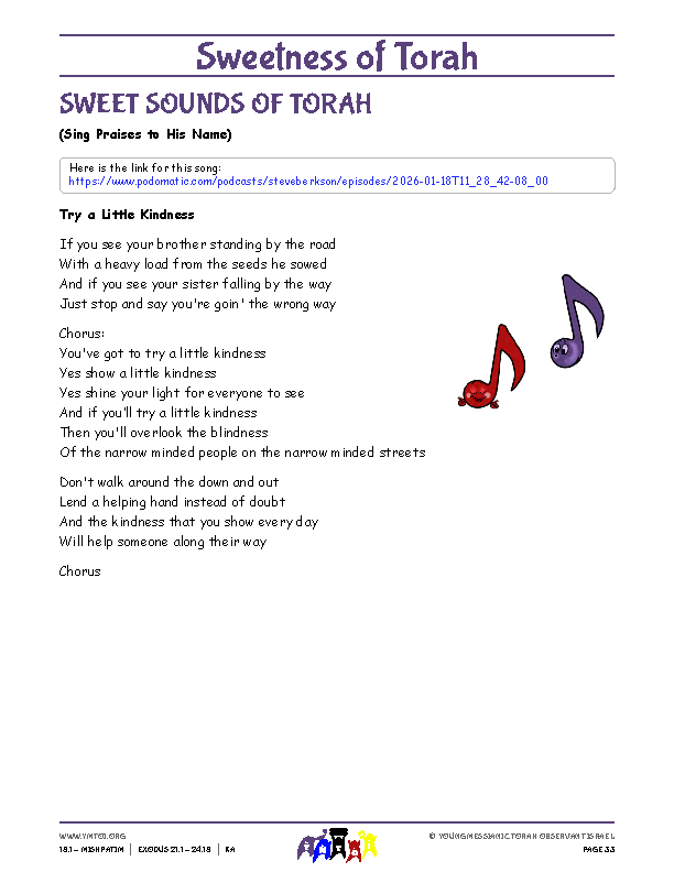 Sweet Sounds of Torah (song corresponding to the parsha)