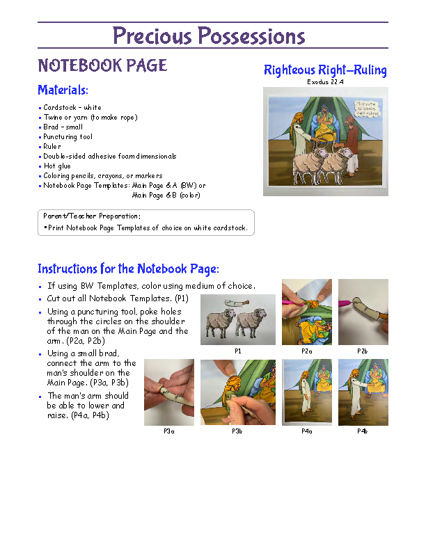 Notebook Page Instructions