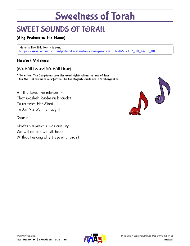 Sweet Sounds of Torah (song corresponding to the parsha)