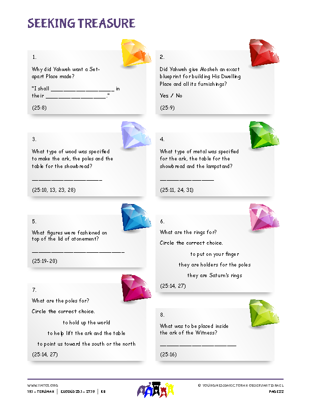 Seeking Treasure (questions from the parsha)