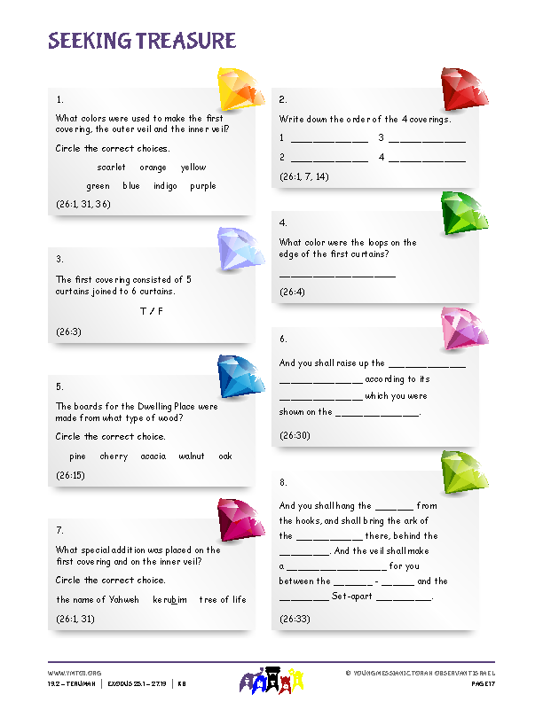 Seeking Treasure (questions from the parsha)