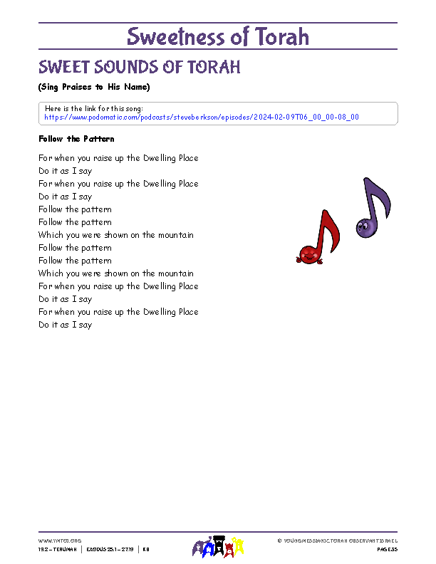 Sweet Sounds of Torah (song corresponding to the parsha)