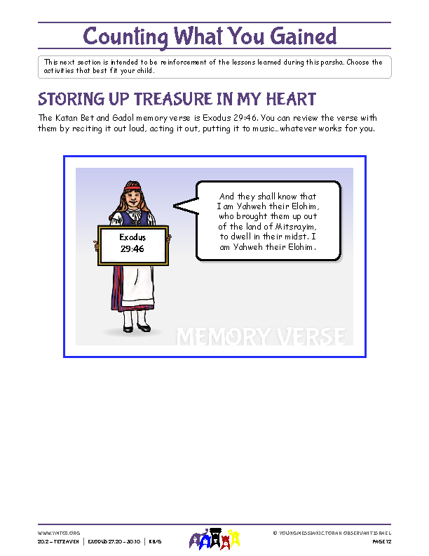 Storing Up Treasure in My Heart (memory verse)