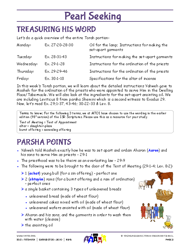 Parsha Points (main lesson content)