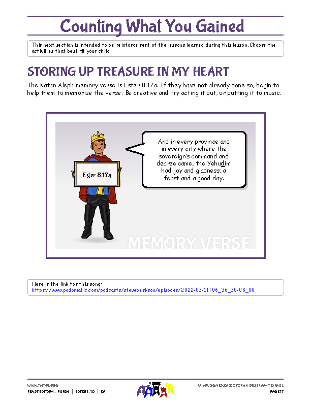 Storing Up Treasure in My Heart (memory verse)