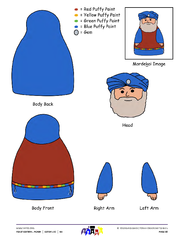 Morde<u>k</u>ai Stick Puppet Template
