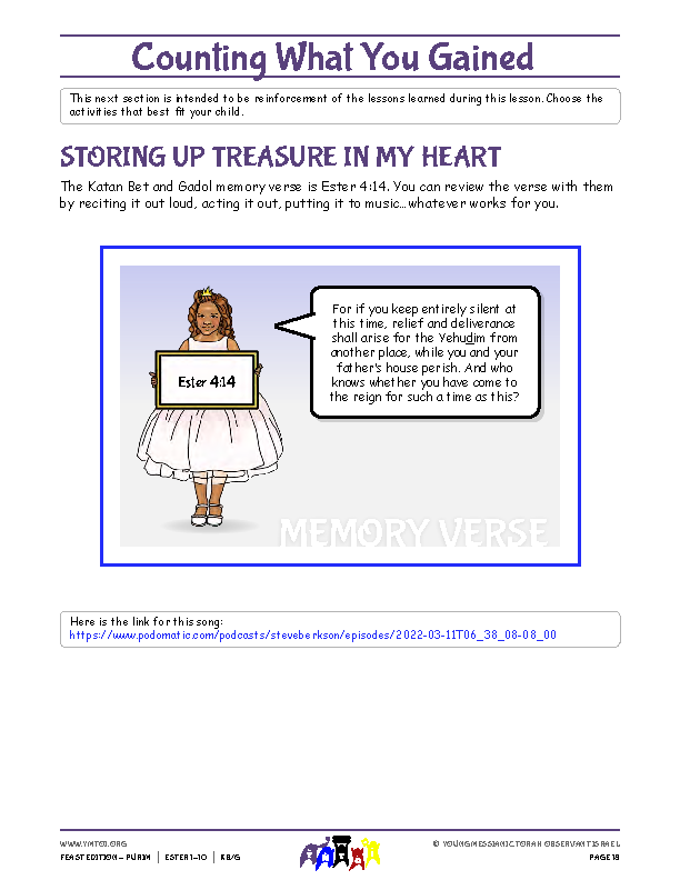 Storing Up Treasure in My Heart (memory verse)