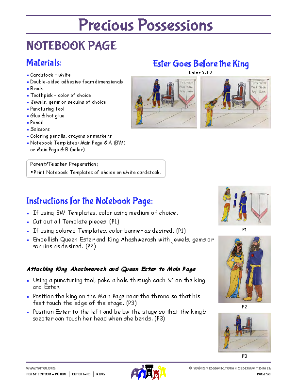 Notebook Page Instructions