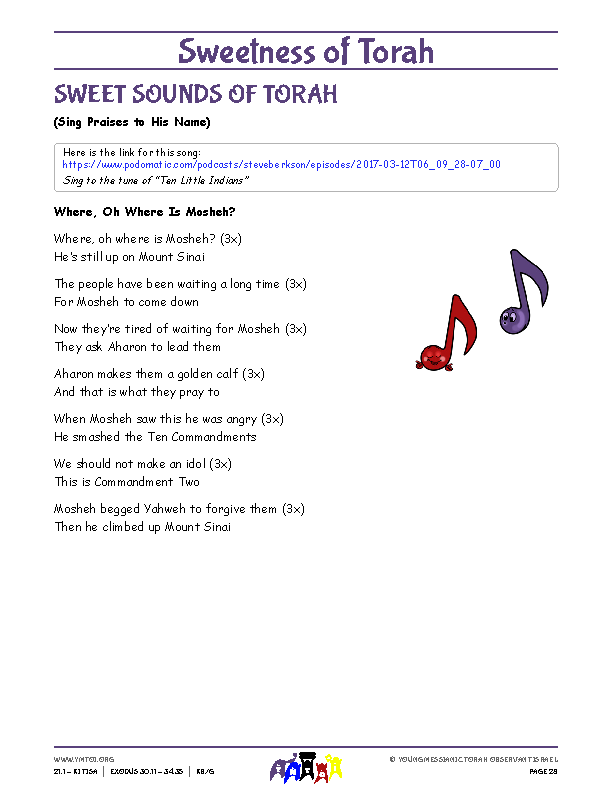 Sweet Sounds of Torah (song corresponding to the parsha)