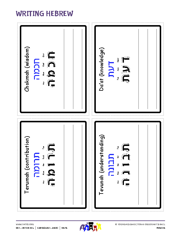 Writing Hebrew