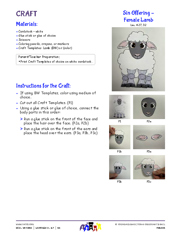 Craft Instructions - Female Lamb