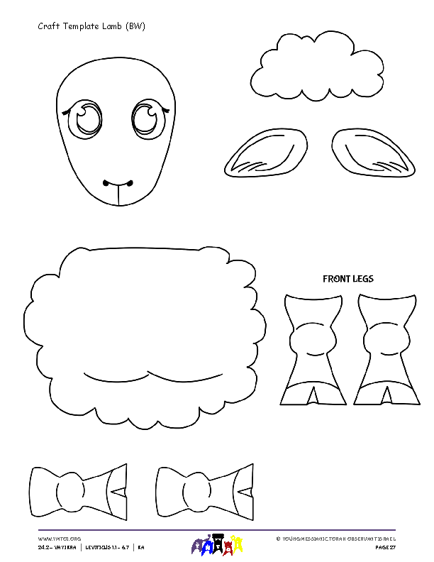 Craft Template Female Lamb (BW)