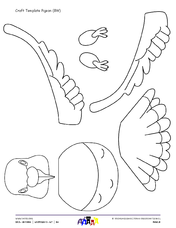 Craft Template Pigeon (BW)