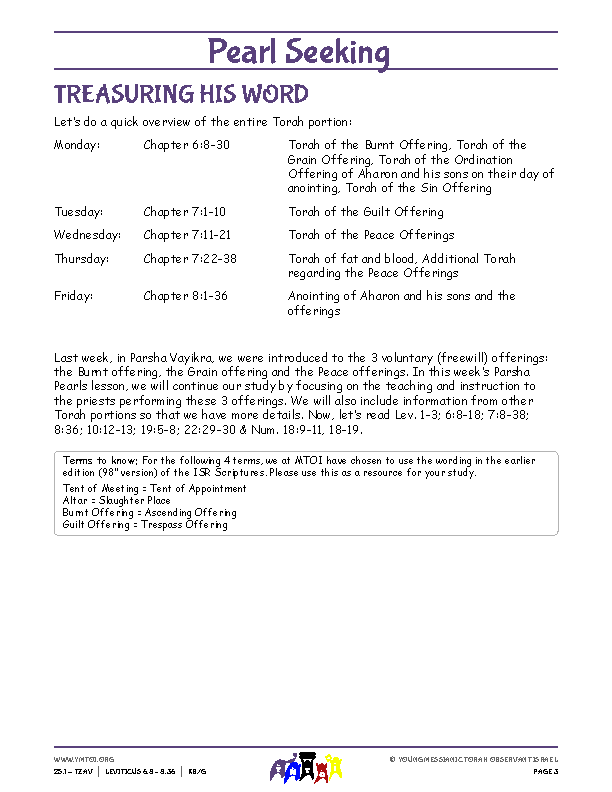 Parsha Points (main lesson content)