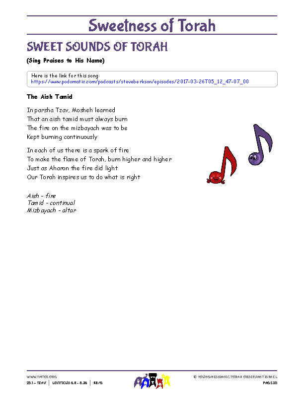 Sweet Sounds of Torah (song corresponding to the parsha)
