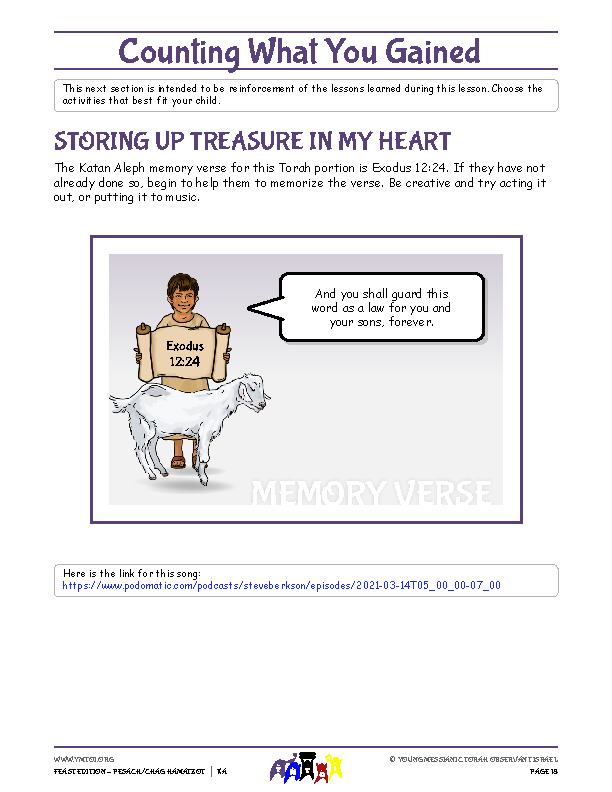 Storing Up Treasure in My Heart (memory verse)