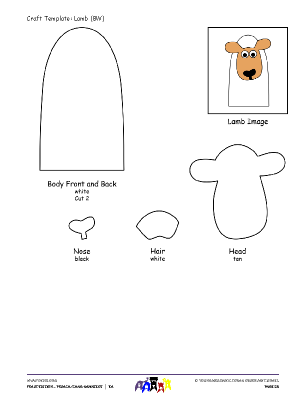 Craft Template Lamb (BW)