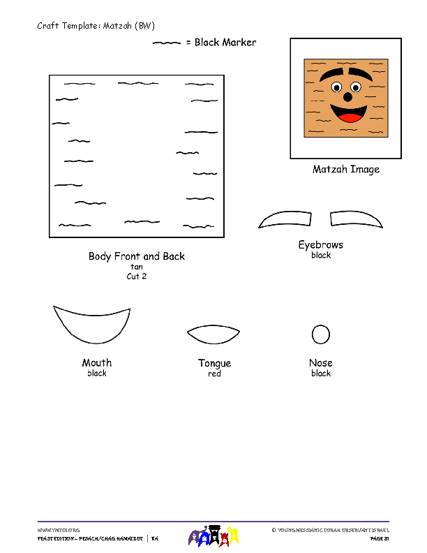 Craft Template Matzah (BW)
