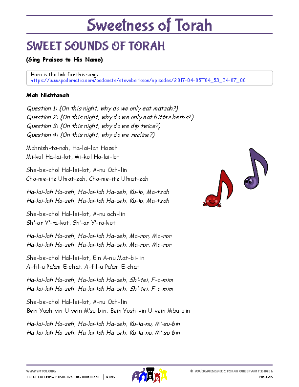 Sweet Sounds of Torah (song corresponding to the parsha)
