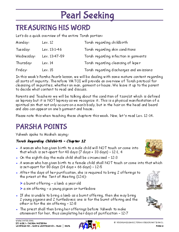 Parsha Points (main lesson content)