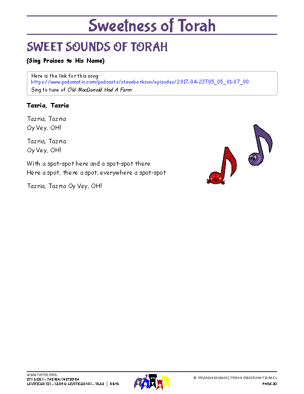Sweet Sounds of Torah (song corresponding to the parsha)