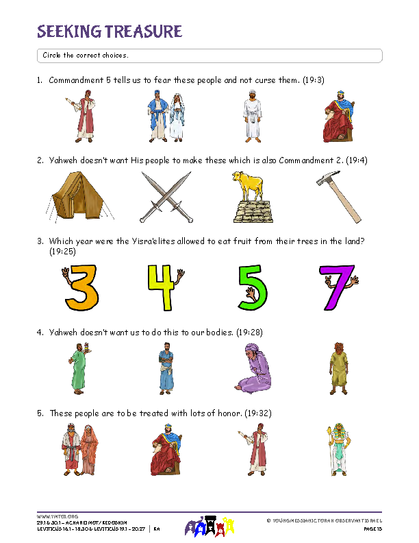 Seeking Treasure (questions from the parsha)