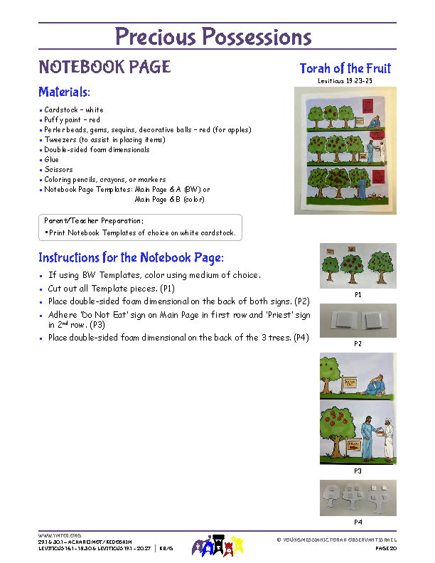 Notebook Page Instructions