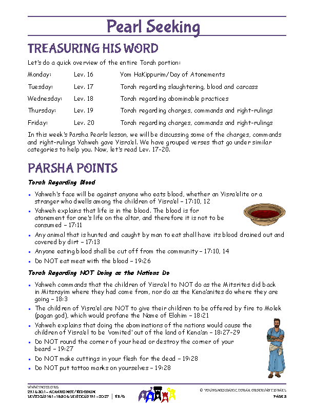 Parsha Points (main lesson content)