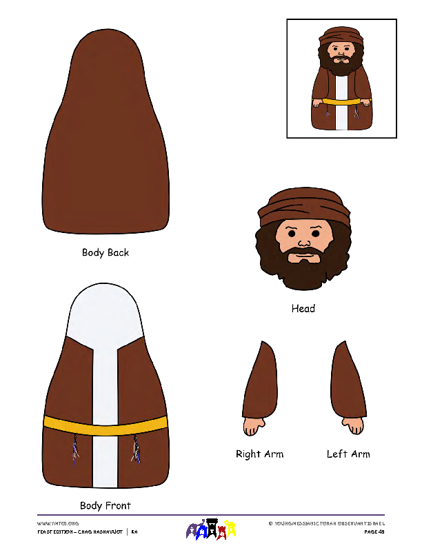 Craft Template - Bo'az Stick Puppet