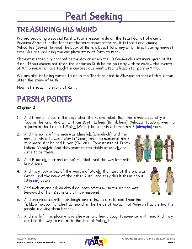 Parsha Points (main lesson content)