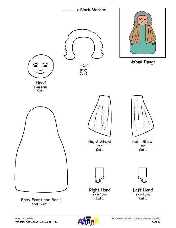 Craft Template - Na'omi Finger Puppet