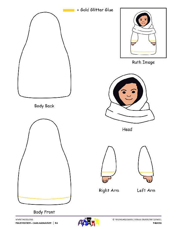Craft Template - Ruth Stick Puppet