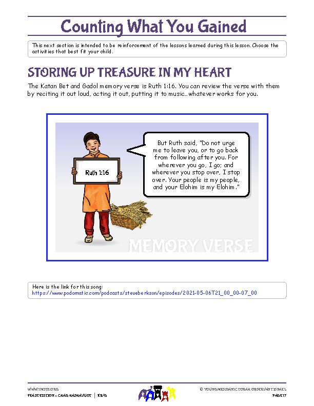 Storing Up Treasure in My Heart (memory verse)